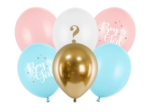 Gender Reveal Geboorte Ballonnen Mix (6st)