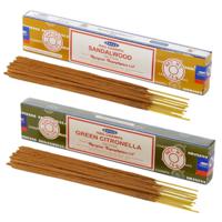 Wierook cadeaus set - 2x geurstokjes - Sandelhout en Citronella geur - Meditatie - thumbnail