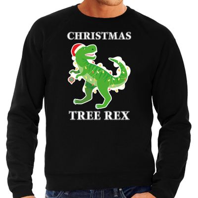Christmas tree rex Kersttrui / outfit zwart voor heren Christmas tree rex Kersttrui / outfit zwart voor heren