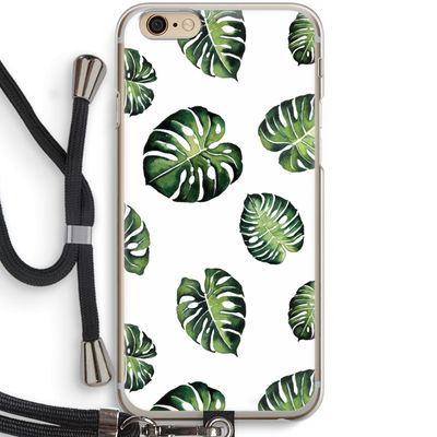 Tropische bladeren: iPhone 6 / 6S Transparant Hoesje met koord
