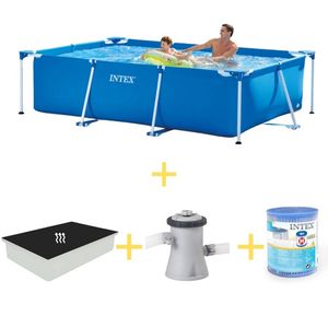 Intex Zwembad - Frame Pool - 260 x 160 x 65 cm - Inclusief Solarzeil, Filterpomp & Filter