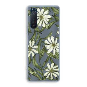 Wit bloemenpatroon: Sony Xperia 5 II Transparant Hoesje