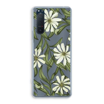 Wit bloemenpatroon: Sony Xperia 5 II Transparant Hoesje