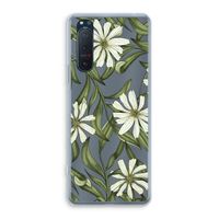 Wit bloemenpatroon: Sony Xperia 5 II Transparant Hoesje Wit bloemenpatroon: Sony Xperia 5 II Transparant Hoesje