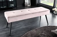 Design bank BOUTIQUE 100cm roze fluweel zwarte metalen poten - 43322 - thumbnail