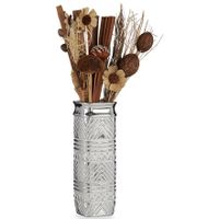 Bloemenvaas - zilver modern vierkant - 10 x 30 cm - keramiek   -