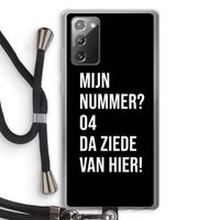 Da ziede van hier - Zwart: Samsung Galaxy Note 20 / Note 20 5G Transparant Hoesje met koord