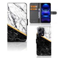 Xiaomi Poco X5 Pro | Note 12 Pro 5G | Bookcase | Marmer Wit Zwart - Origineel Cadeau Man