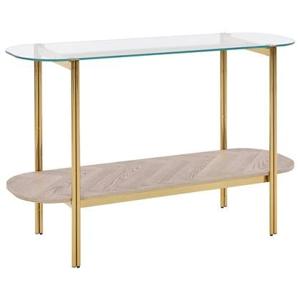 Beliani - LOVELL - Sidetable - Lichtbruin|Goud - Hout