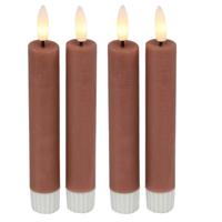 Countryfield Led dinerkaarsen - 4x st- roze -H15cm - met afstandsbediening - kaarsen