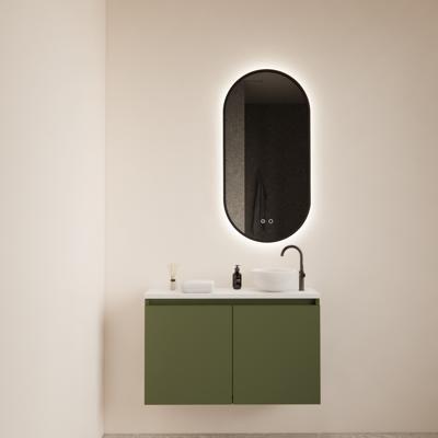 BWS Fonteinmeubel Meadow 80x50 cm Olijf Groen Incl. Topplaat Mat Wit - Fonteinmeubel Meadow 80x50 cm Olijf Groen Incl. Topplaat Mat Wit