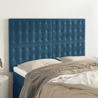 Hoofdborden 4 st 72x5x78/88 cm fluweel donkerblauw