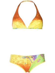 Prada bikini à imprimé graphique - Jaune