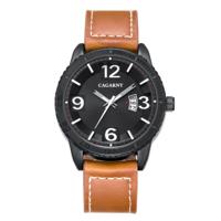 CAGARNY 9857 Fashion Quartz beweging polshorloge met lederen Band(Brown)
