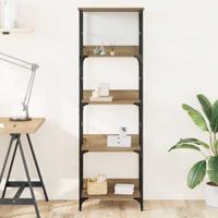 Boekenrek 50x33x153 cm bewerkt hout artisanaal eikenkleurig