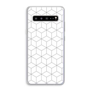 Zwart-witte kubussen: Samsung Galaxy S10 5G Transparant Hoesje