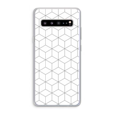 Zwart-witte kubussen: Samsung Galaxy S10 5G Transparant Hoesje