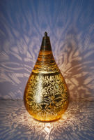 Tafellamp Ameera filigrain druppel vintage goud in 2 maten