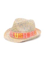 Billieblush chapeau tressé à logo en jacquard - Tons neutres