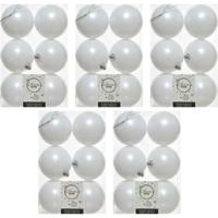 Decoris Kerstballen - 30x st - wit - D8 cm - kunststof - kerstversiering