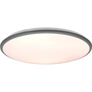 LED Plafondlamp - Plafondverlichting - Trion Lombis - 34W - Warm Wit 3000K - Dimbaar - Rond - Mat Titaan - Kunststof