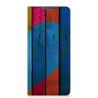 Samsung Galaxy S20 FE Book Wallet Case Wood Heart - Cadeau voor je Vriend