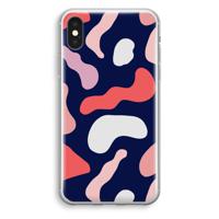 Memphis Shapes Pink: iPhone XS Transparant Hoesje