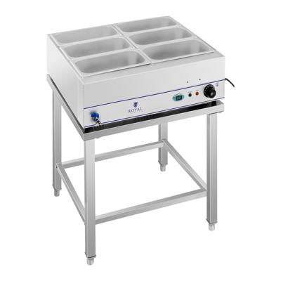 Bain-Marie - 2.000 W - 6 x 1/3 GN-containers - met voet en aftapkraan
