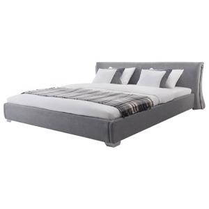 Beliani PARIS - Tweepersoonsbed-Grijs-Polyester