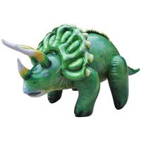 Opblaasbare dinosaurus - Triceratops - groen - 109 cm   - - thumbnail