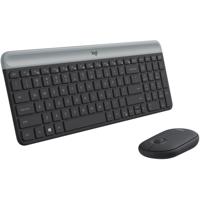 Logitech mk470 slim wireless keyboard and mouse combo , desktopset (zwart, us-international, scissor switches, 1000 dpi)