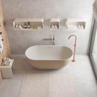 Vrijstaande Badkuip Ideavit Solidera 170x80x55cm Mat Grijs-Beige Vrijstaande Badkuip Ideavit Solidera 170x80x55cm Mat Grijs-Beige