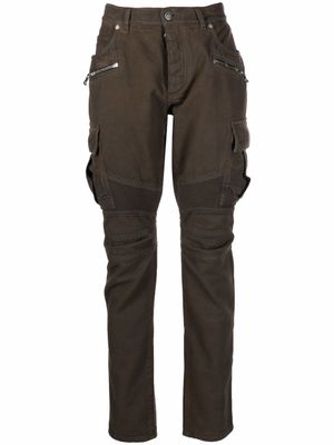 Balmain pantalon skinny à poches cargo - Vert