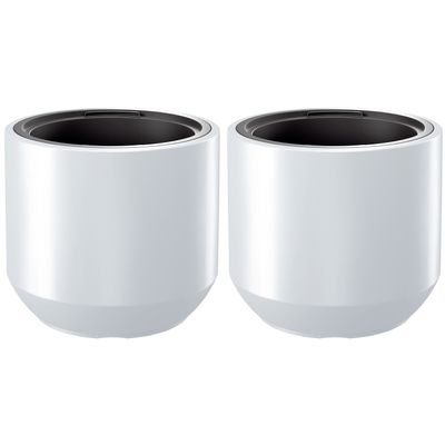 Plantenpot/bloempot Sevilla - 2x - buiten/binnen - kunststof - wit - D47 x H46 cm