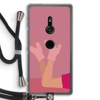 Pink boots: Sony Xperia XZ2 Transparant Hoesje met koord