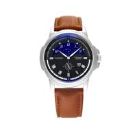 407 YAZOLE mannen mode Business leder Band Quartz Wrist Watch (bruin + wit)