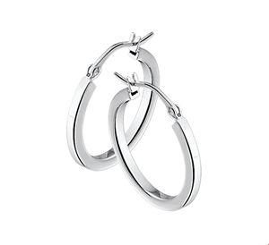 Oorringen vierkante buis zilver 2.5 mm x 30 mm