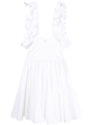 MSGM robe évasée à manches volantées - Blanc