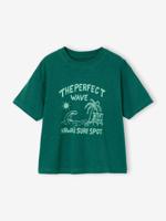 T-shirt voor jongens met print engels groen