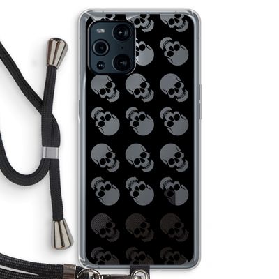 Musketon Skulls: Oppo Find X3 Pro Transparant Hoesje met koord