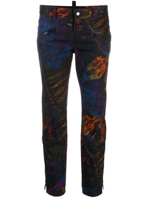 DSQUARED2 pantalon crop à imprimé tie dye - Violet