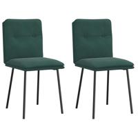 Eetkamerstoelen 2 st fluweel donkergroen