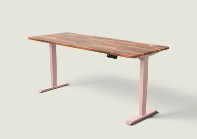 Desktronic HomePro bureau Zachtroze / Massief Walnoot / 200x80 cm