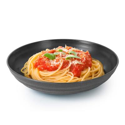 Rond bord/camping - diep bord - D19 cm - zwart - kunststof - onbreekbaar servies