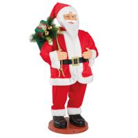 Grote kerstman pop - H100 cm - met beweging en geluid - rood - staand - kerst figuur - thumbnail