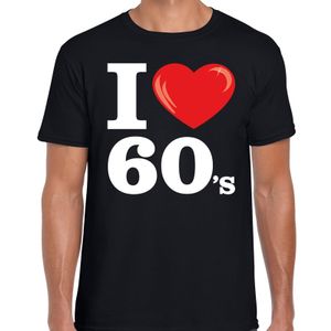 Sixties shirt met I love 60s bedrukking zwart voor heren 2XL  -