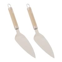 5Five taartschep Paris - 2x - 27 cm - RVS - aluminium - beige/zilver - keukengerei