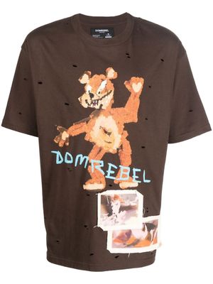 DOMREBEL t-shirt Bruce à imprimé graphique - Marron
