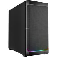 Sharkoon mk4 rgb strip mini tower behuizing (zwart | 2x usb-a | 1x usb-c | rgb)