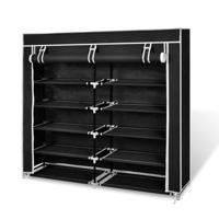 VidaXL Schoenenkast met hoes 115x28x110 stof zwart